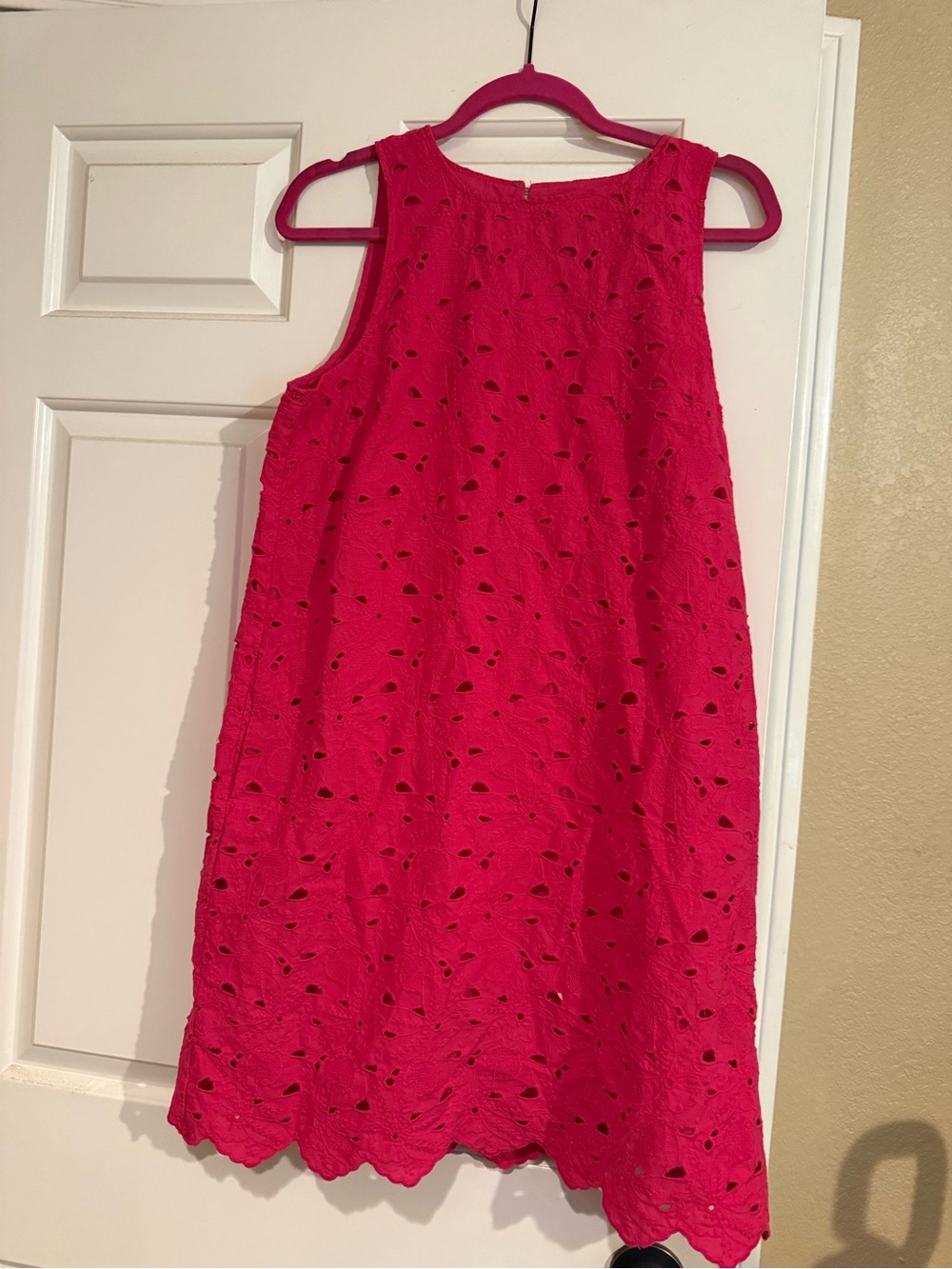 Time and Tru Bright Pink Eyelet Sleeveless A-Line Dress